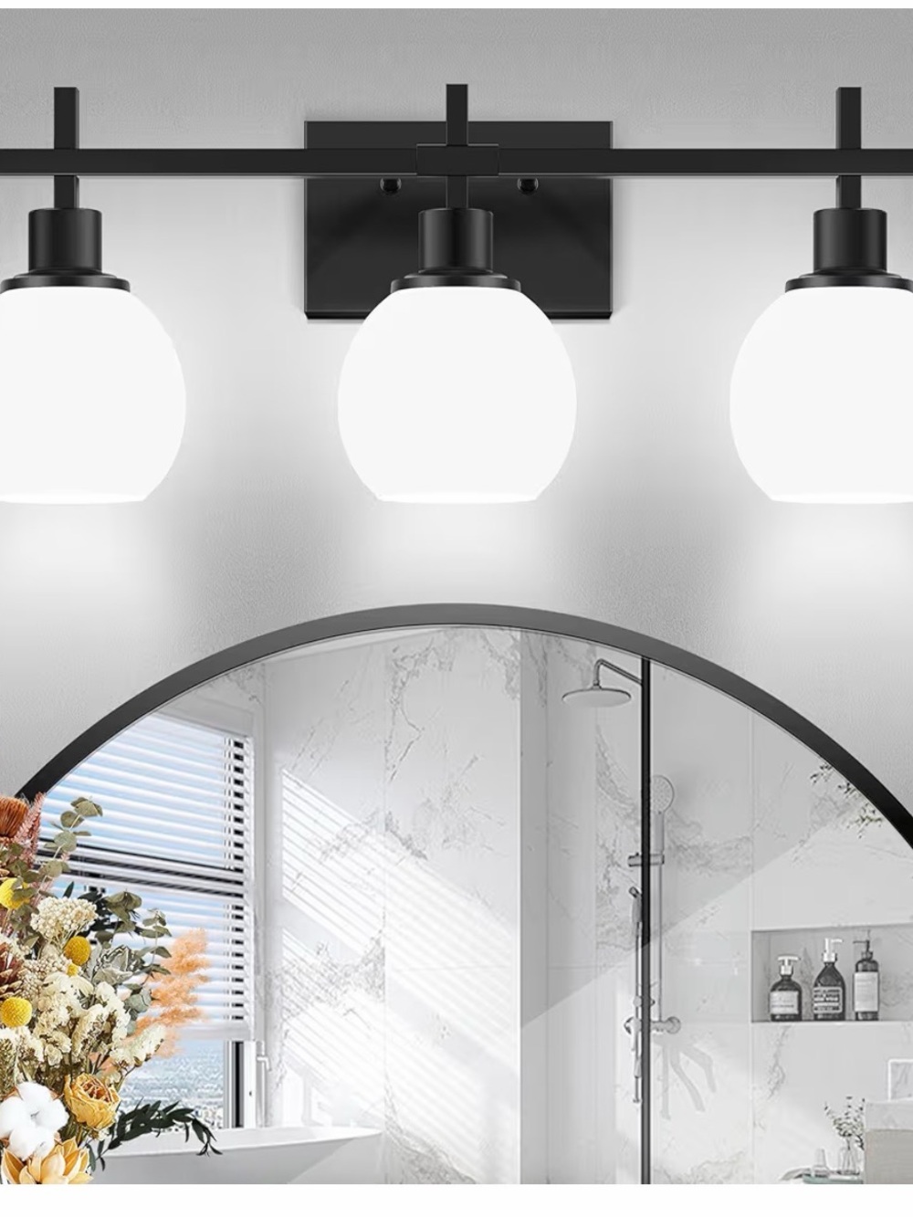 Modern Black 3-Light‎ Bathroom Vanity Light - Brand Unspecified